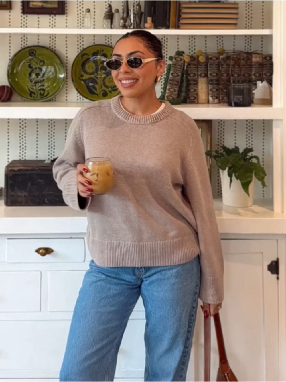 Abercrombie Textured Brown Crewneck
